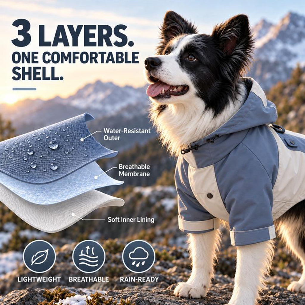 🐕 Wasserdichter Regenmantel für Hunde im Colorblocking-Design – für draußen, mit schmutzabweisenden Beinschonern