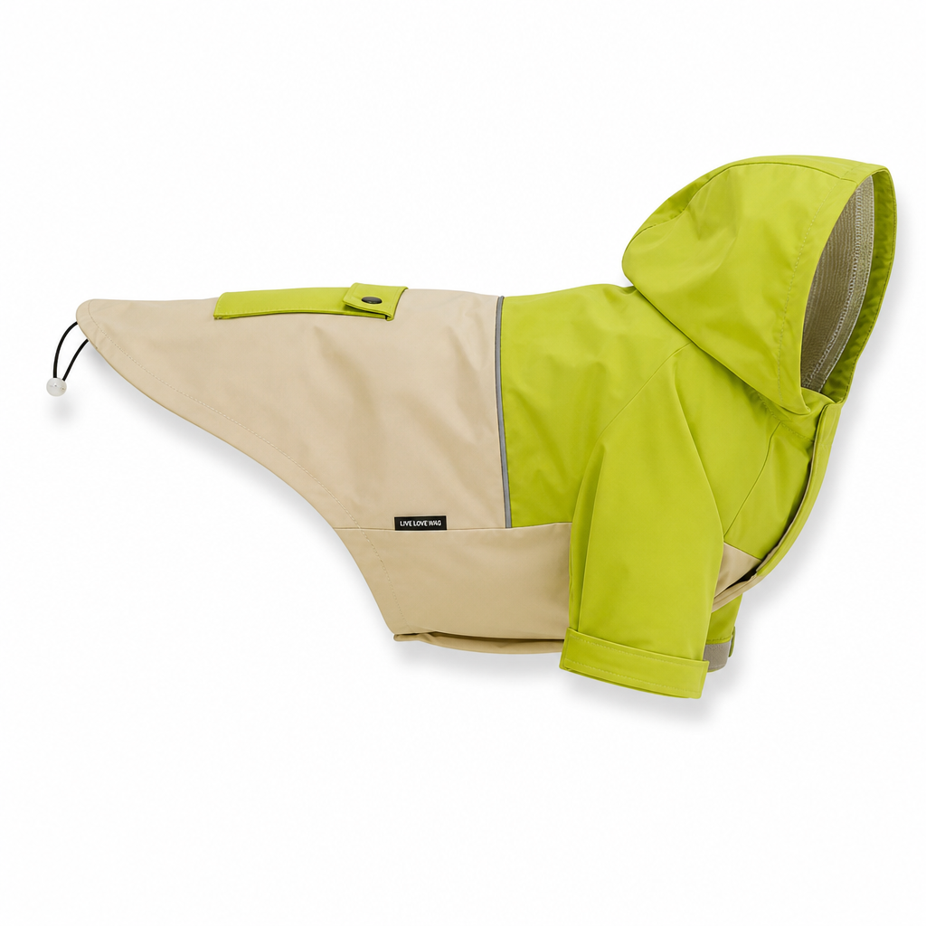 🐕 Wasserdichter Regenmantel für Hunde im Colorblocking-Design – für draußen, mit schmutzabweisenden Beinschonern