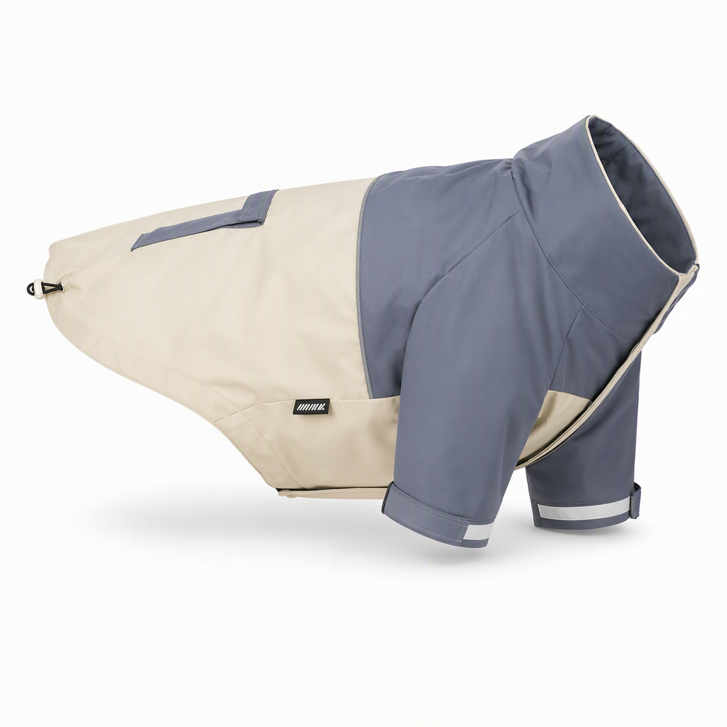 🐕 Wasserdichter Regenmantel für Hunde im Colorblocking-Design – für draußen, mit schmutzabweisenden Beinschonern