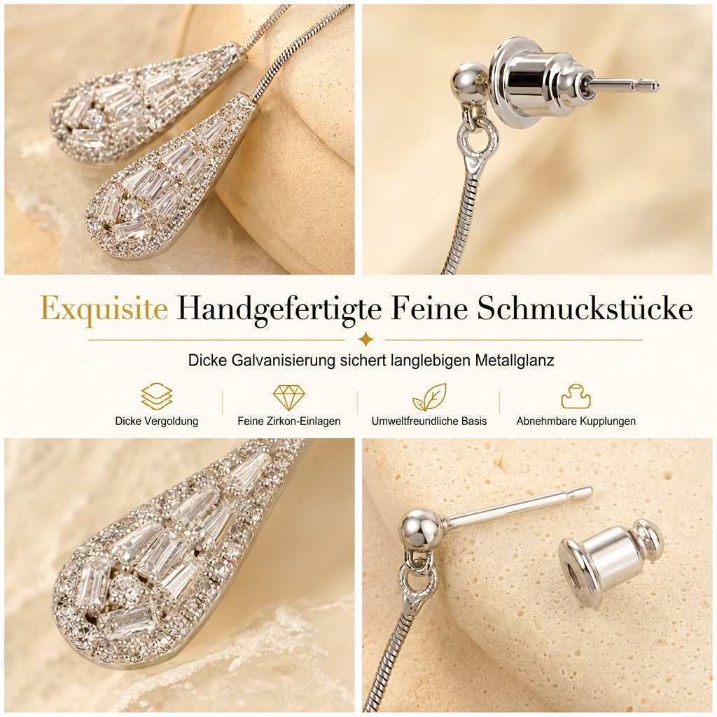 💎 50% RABATT! ✨ Tropfen-Ohrringe – Zirkonia, vergoldet & 2-in-1 tragbar ✨