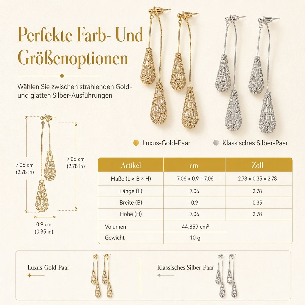 💎 50% RABATT! ✨ Tropfen-Ohrringe – Zirkonia, vergoldet & 2-in-1 tragbar ✨