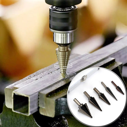⚙️ 50 % RABATT 🧰 Pagodenförmiger Bohrersatz mit Aluminium-Aufbewahrungsbox, scharfe Stufenbohrer, geeignet für Metall, Holz und Kunststoff 🛠️