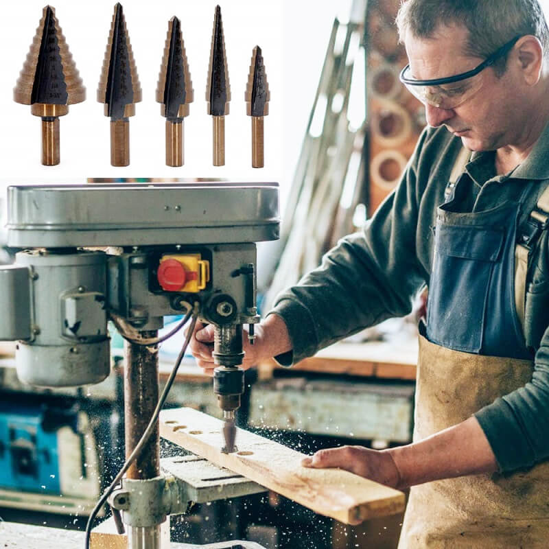⚙️ 50 % RABATT 🧰 Pagodenförmiger Bohrersatz mit Aluminium-Aufbewahrungsbox, scharfe Stufenbohrer, geeignet für Metall, Holz und Kunststoff 🛠️