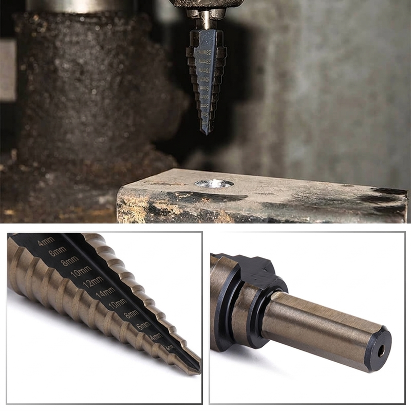 ⚙️ 50 % RABATT 🧰 Pagodenförmiger Bohrersatz mit Aluminium-Aufbewahrungsbox, scharfe Stufenbohrer, geeignet für Metall, Holz und Kunststoff 🛠️