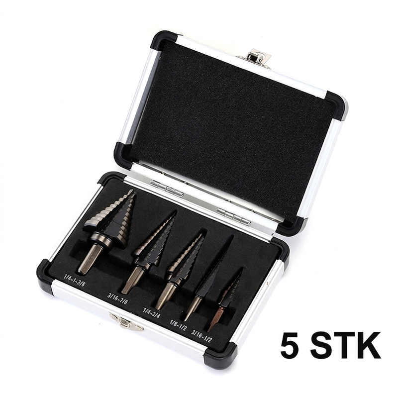 ⚙️ 50 % RABATT 🧰 Pagodenförmiger Bohrersatz mit Aluminium-Aufbewahrungsbox, scharfe Stufenbohrer, geeignet für Metall, Holz und Kunststoff 🛠️