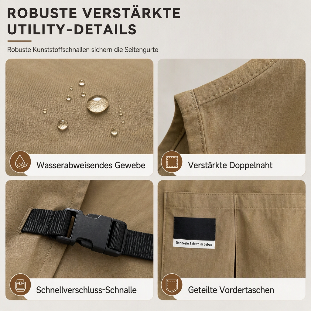 👨‍🍳 Wasserfeste & ölabweisende Schürzenweste – atmungsaktiv, ideal für Küche, Gastronomie & Gartenarbeit
