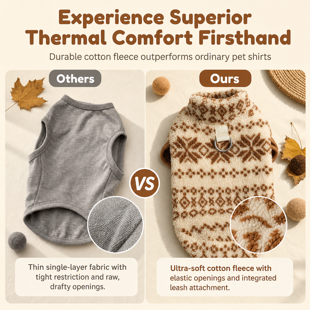 🐶 Warme, verdickte Pullover-Weste für kleine & mittlere Hunde sowie Katzen – mit hohem Kragen für Herbst & Winter