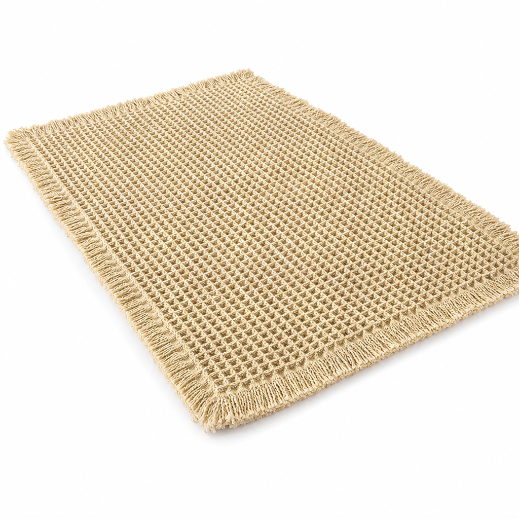🚿 Rutschfeste & wasserabsorbierende Badematte im Waffelgewebe-Design – einfarbig, für Bad & Eingang
