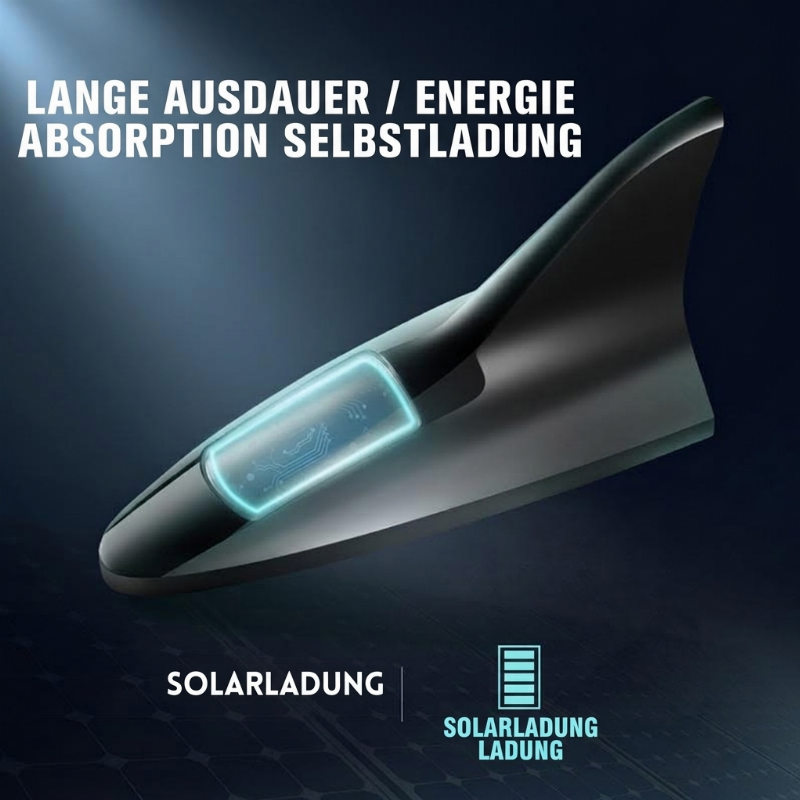 🚗 Solar-Haifischflossen-Antenne mit Bremslicht – LED-Warnleuchte für mehr Sicherheit, universell für Auto & SUV