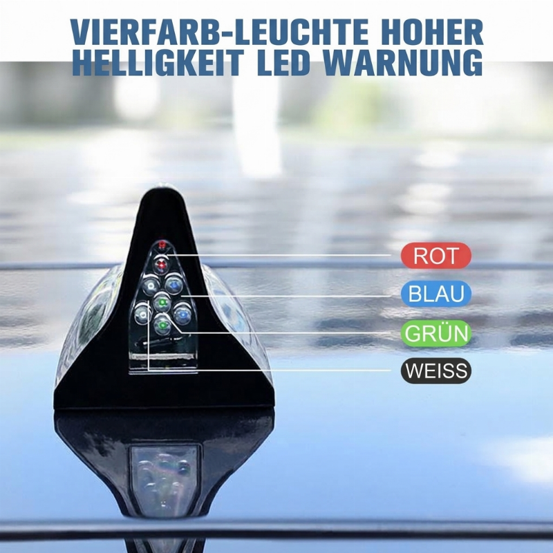 🚗 Solar-Haifischflossen-Antenne mit Bremslicht – LED-Warnleuchte für mehr Sicherheit, universell für Auto & SUV