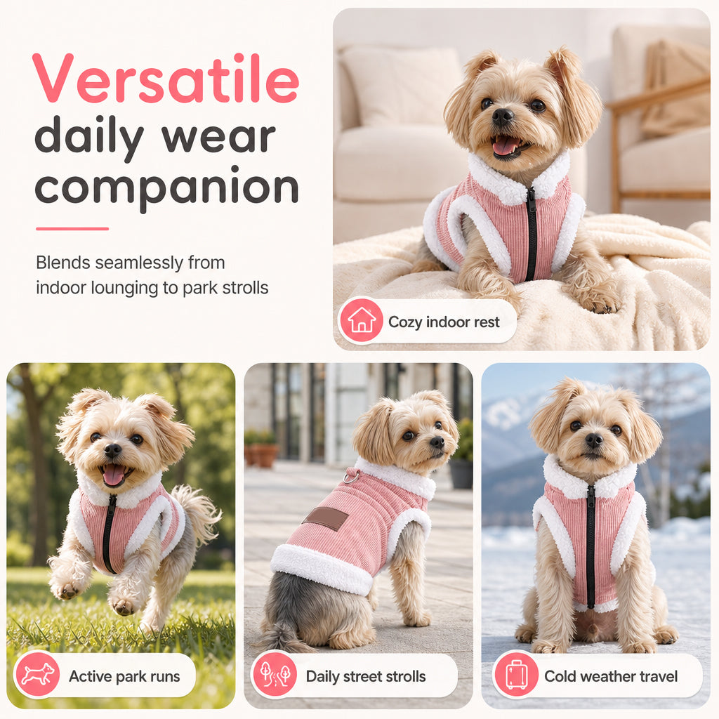 🐶 Warme Lammfleece-Haustierweste für Herbst & Winter – verdickt & fleecegefüttert für Hunde & Katzen