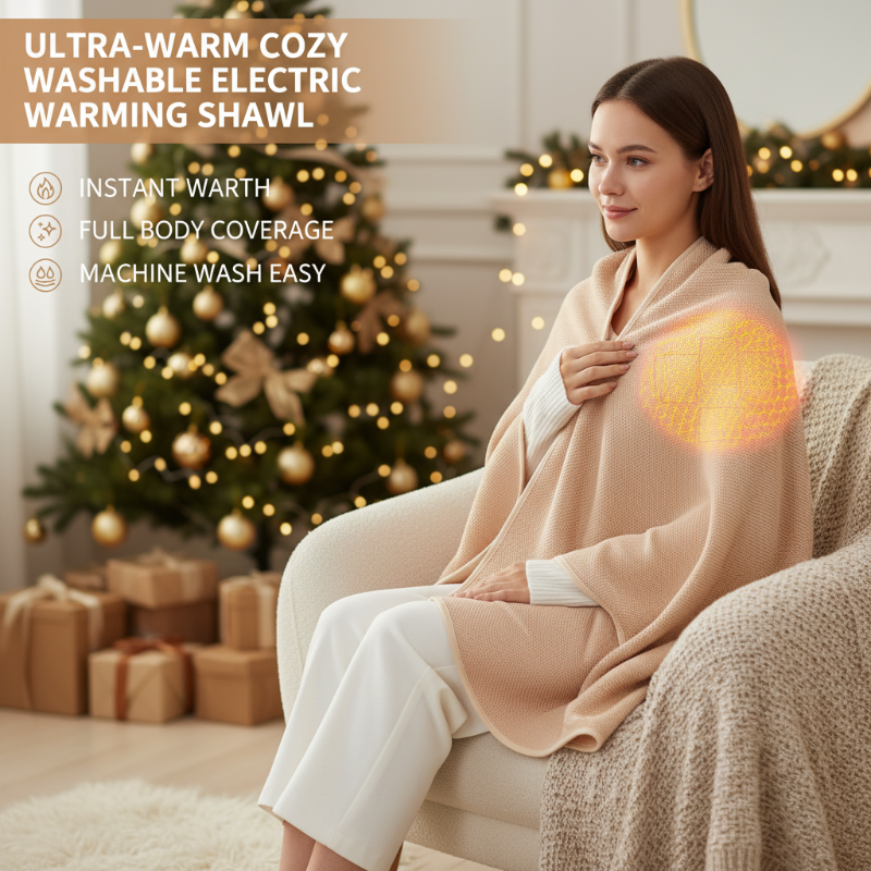 Ultra-Warm Cozy Washable Electric Warming Shawl
