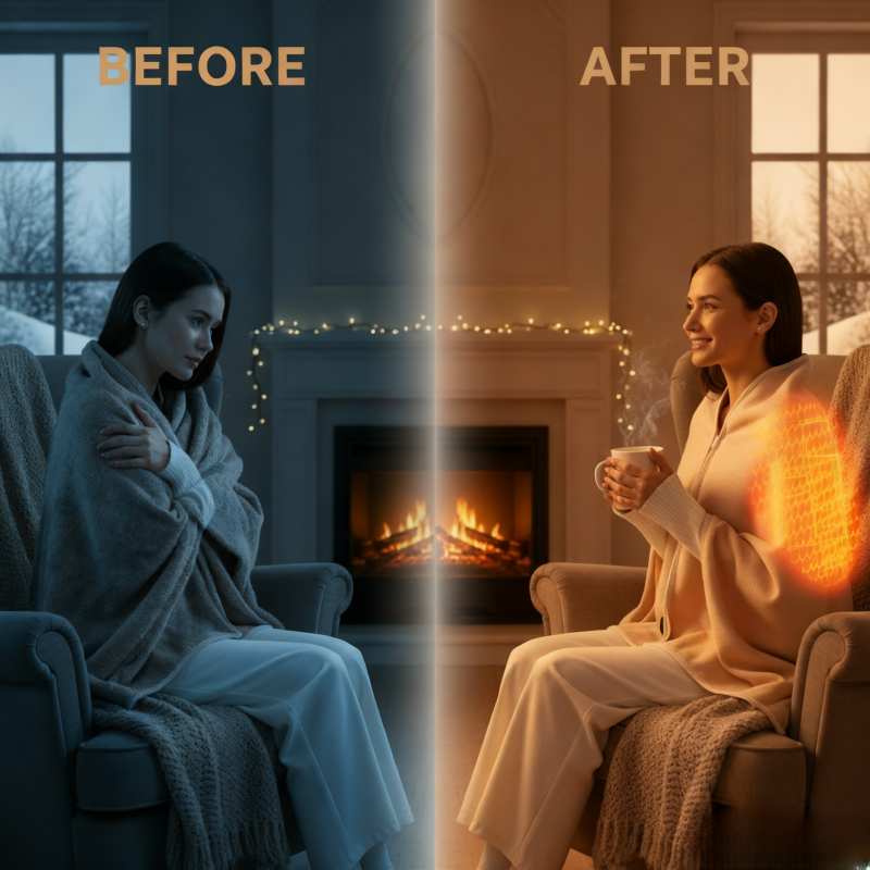 Ultra-Warm Cozy Washable Electric Warming Shawl