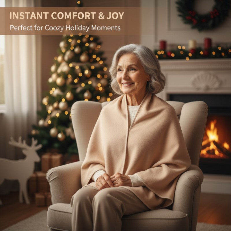 Ultra-Warm Cozy Washable Electric Warming Shawl