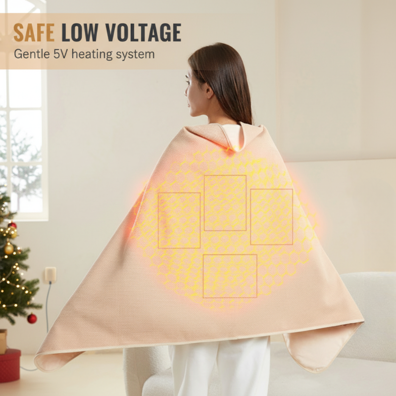 Ultra-Warm Cozy Washable Electric Warming Shawl