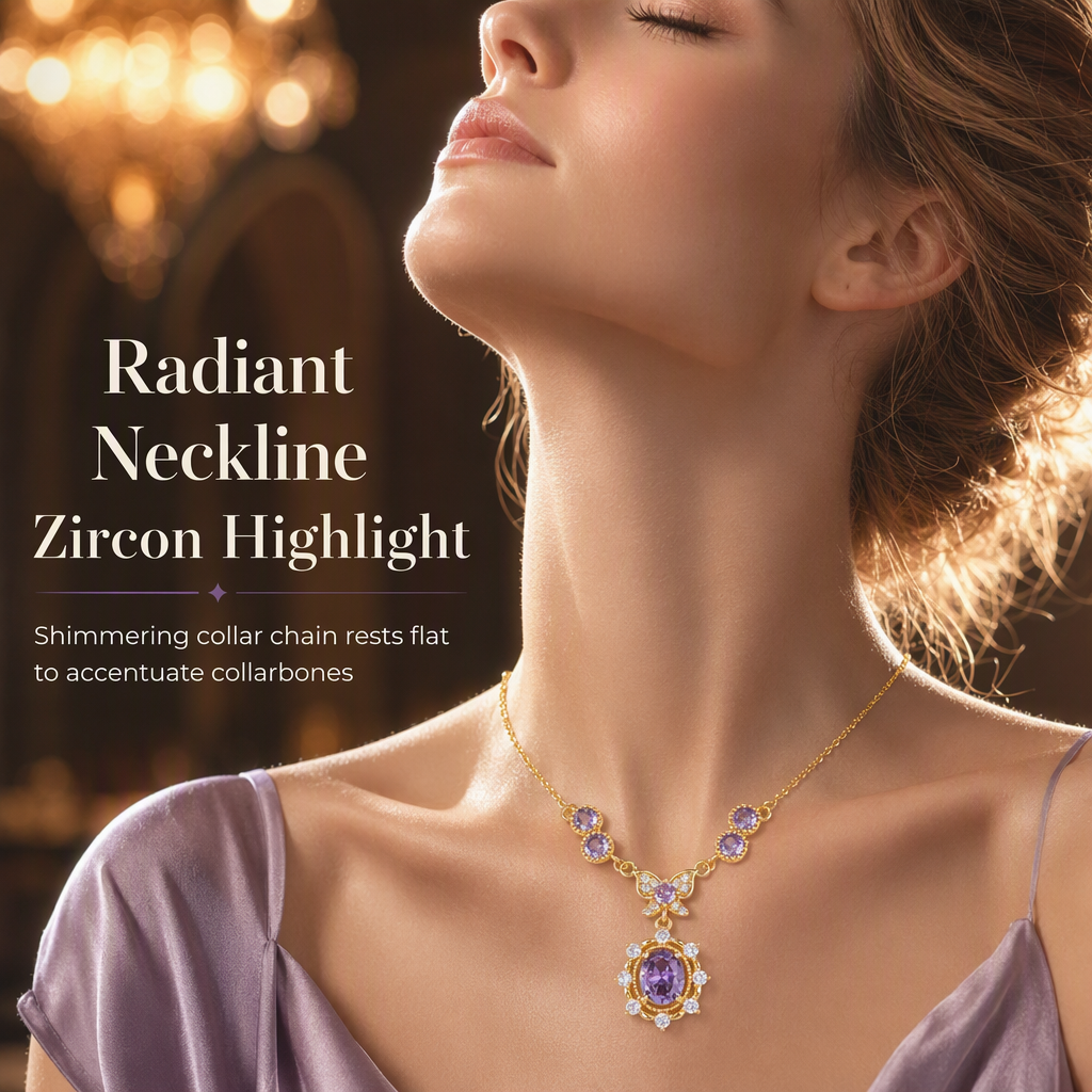✨ 50 % Rabatt! 🦋 Ein Hauch von Eleganz – Funkelndes Schmetterling-Schmuckset mit violetten Zirkonia