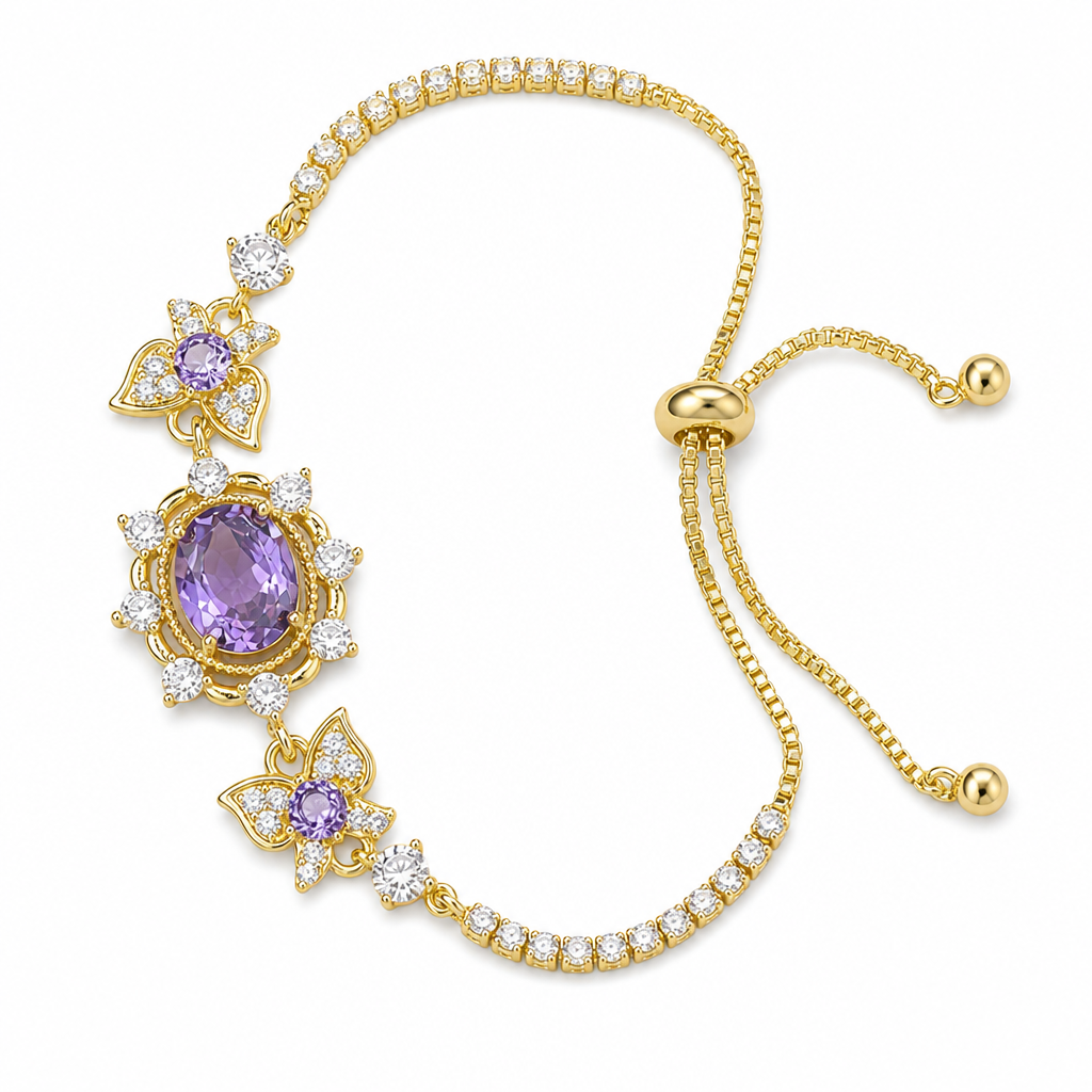 ✨ 50 % Rabatt! 🦋 Ein Hauch von Eleganz – Funkelndes Schmetterling-Schmuckset mit violetten Zirkonia