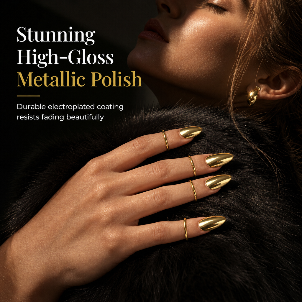 50% RABATT! 💅✨ Avantgarde-Nagelringe im Set – verstellbar & metallisch, perfekt für Party & Fotoshooting