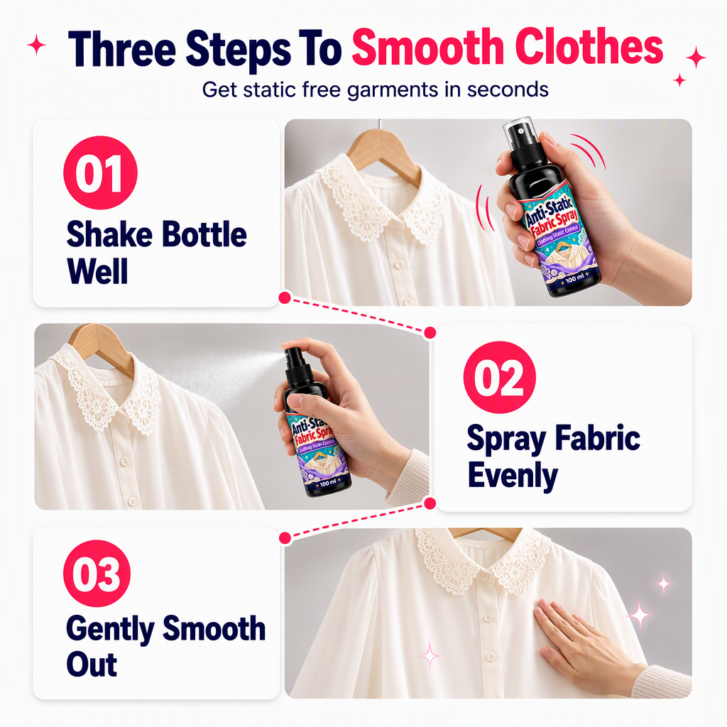 ✨ 50% RABATT!👕🧴Antistatik-Spray für Kleidung – reduziert statische Aufladung bei Hemden, Hosen & Hüten