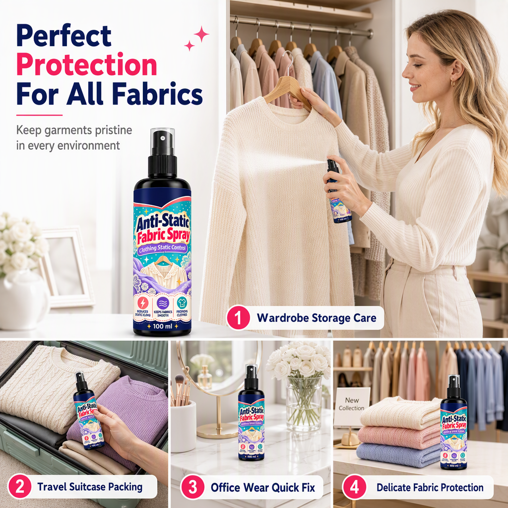 ✨ 50% RABATT!👕🧴Antistatik-Spray für Kleidung – reduziert statische Aufladung bei Hemden, Hosen & Hüten