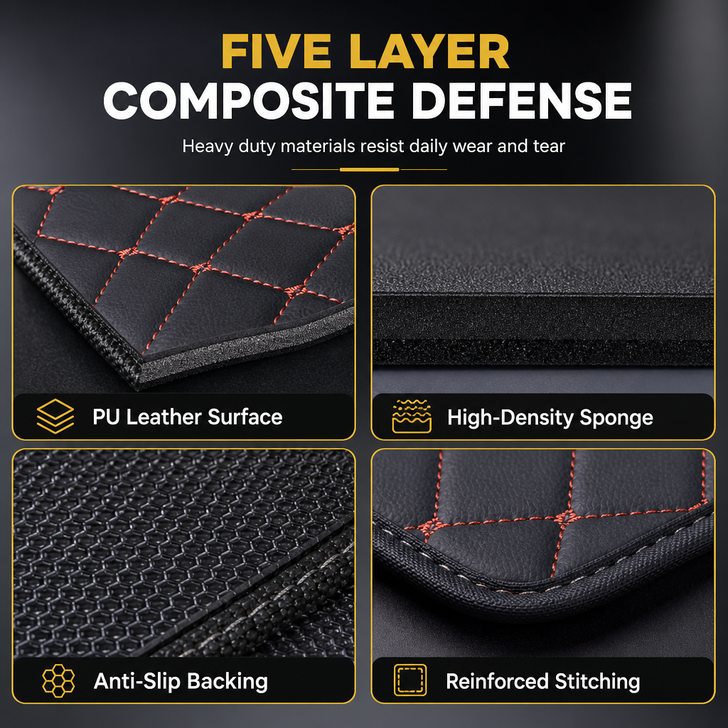 ⏰ NUR FÜR KURZE ZEIT: 50% RABATT🚗 Universal Kofferraummatte aus PVC-Leder 100x70 cm – leicht zu reinigen, für Limousinen & SUVs
