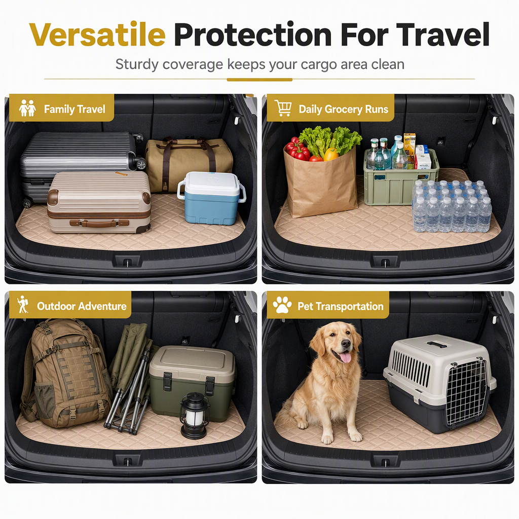⏰ NUR FÜR KURZE ZEIT: 50% RABATT🚗 Universal Kofferraummatte aus PVC-Leder 100x70 cm – leicht zu reinigen, für Limousinen & SUVs