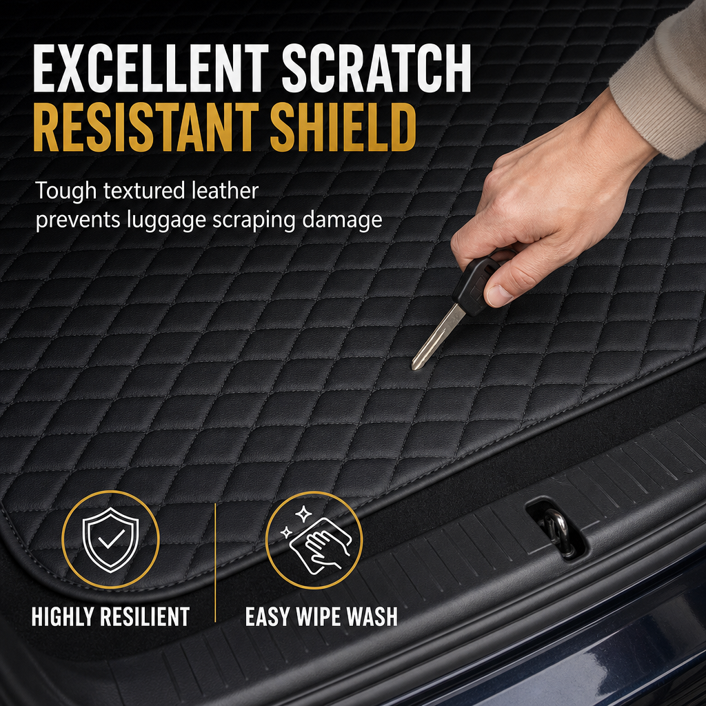 ⏰ NUR FÜR KURZE ZEIT: 50% RABATT🚗 Universal Kofferraummatte aus PVC-Leder 100x70 cm – leicht zu reinigen, für Limousinen & SUVs