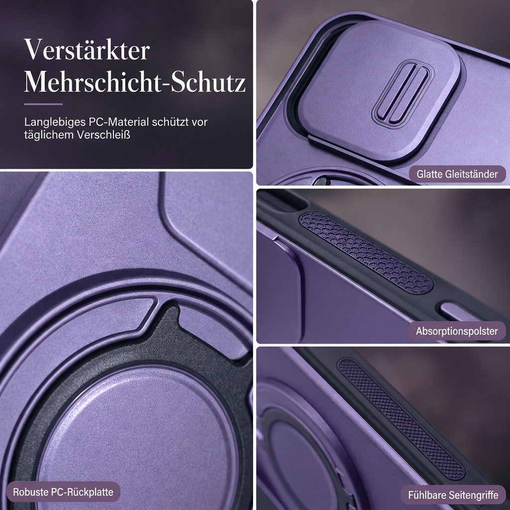 📱 50 % RABATT! 🛡️ Stoßfeste Handyhülle, mit Schiebedeckel und praktischer Ständerfunktion ✨