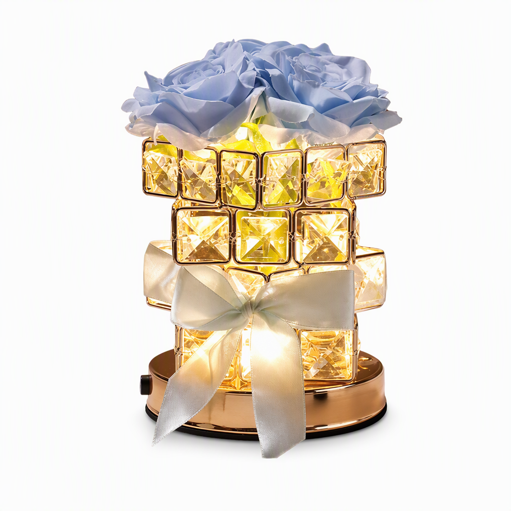 🌹 50% RABATT! ✨Rosen-Zauberwürfel Nachttischlampe – USB-betrieben, stimmungsvolles Licht für Schlafzimmer & Wohnzimmer