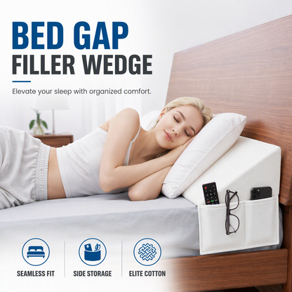 🛏️ Dreieckiges Keilkissen fürs Bett mit Tasche – schließt die Bettlücke & bietet Rückenstütze aus Schaumstoff