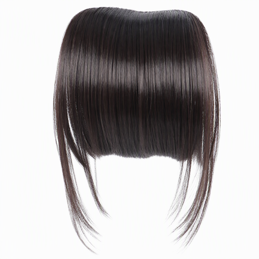 💇‍♀️ Künstliche Air-Bangs mit Seitenpartien & Haarspange – synthetische Frontpartie für Damen, natürlich & vielseitig