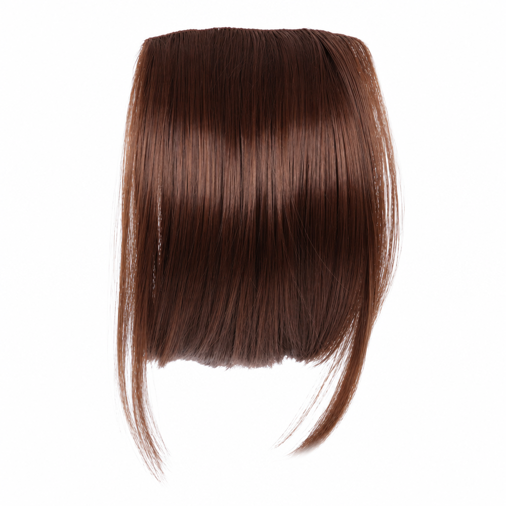 💇‍♀️ Künstliche Air-Bangs mit Seitenpartien & Haarspange – synthetische Frontpartie für Damen, natürlich & vielseitig