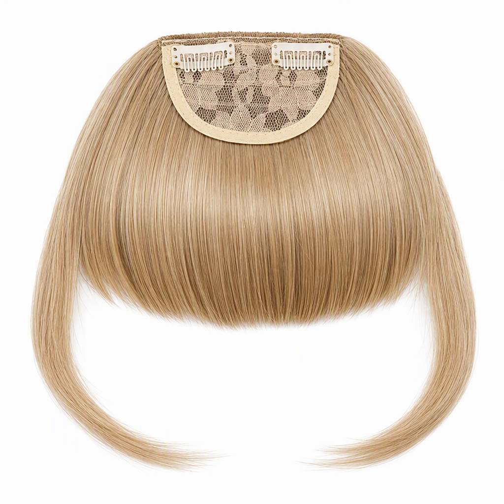 💇‍♀️ Künstliche Air-Bangs mit Seitenpartien & Haarspange – synthetische Frontpartie für Damen, natürlich & vielseitig