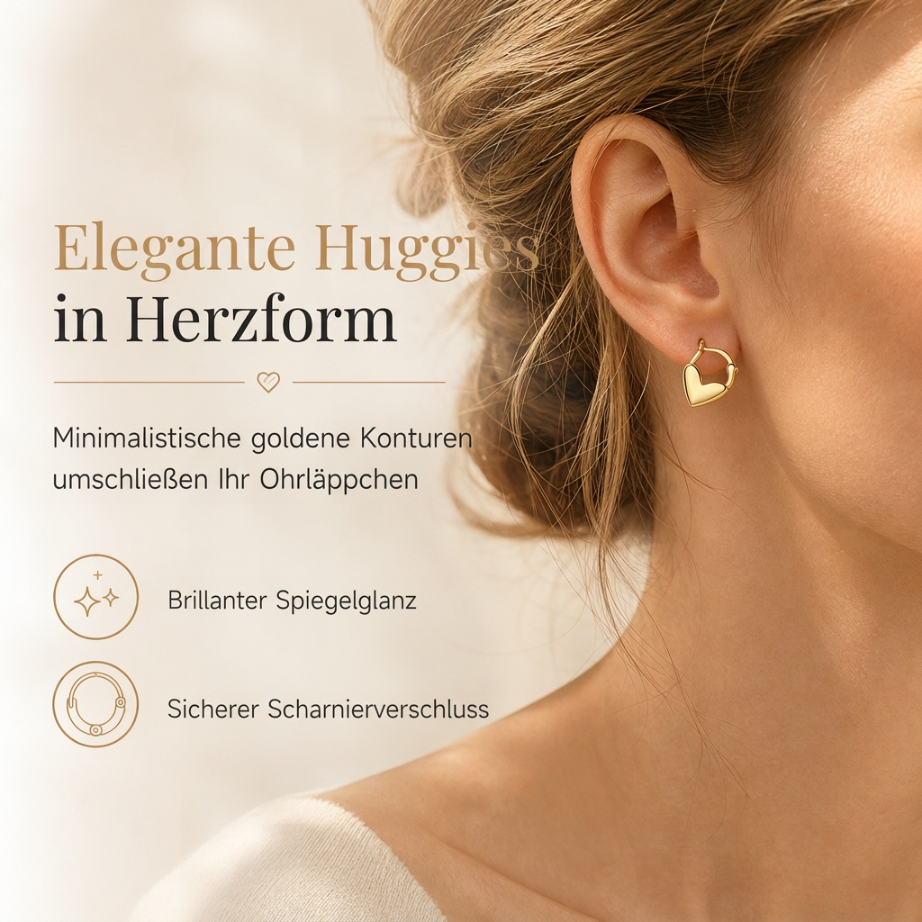 💕 50% RABATT! ✨ Kleine Herz-Creolen – Glatte Oberfläche & französischer Stil ✨