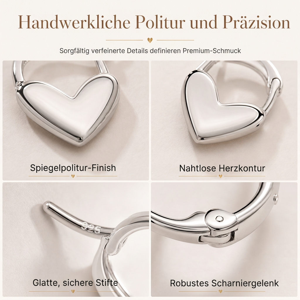 💕 50% RABATT! ✨ Kleine Herz-Creolen – Glatte Oberfläche & französischer Stil ✨