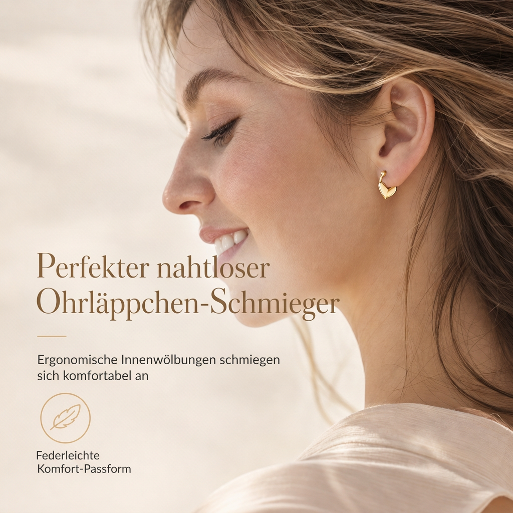 💕 50% RABATT! ✨ Kleine Herz-Creolen – Glatte Oberfläche & französischer Stil ✨