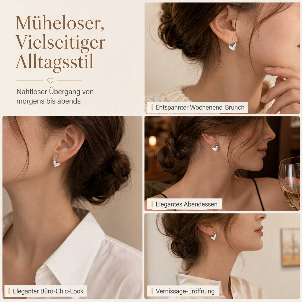 💕 50% RABATT! ✨ Kleine Herz-Creolen – Glatte Oberfläche & französischer Stil ✨
