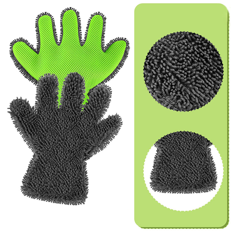 🧽🧤 Verdickter Waschhandschuh mit 5 Fingern – 3D-Wabennetz, ideal für Autowäsche & Haushalt