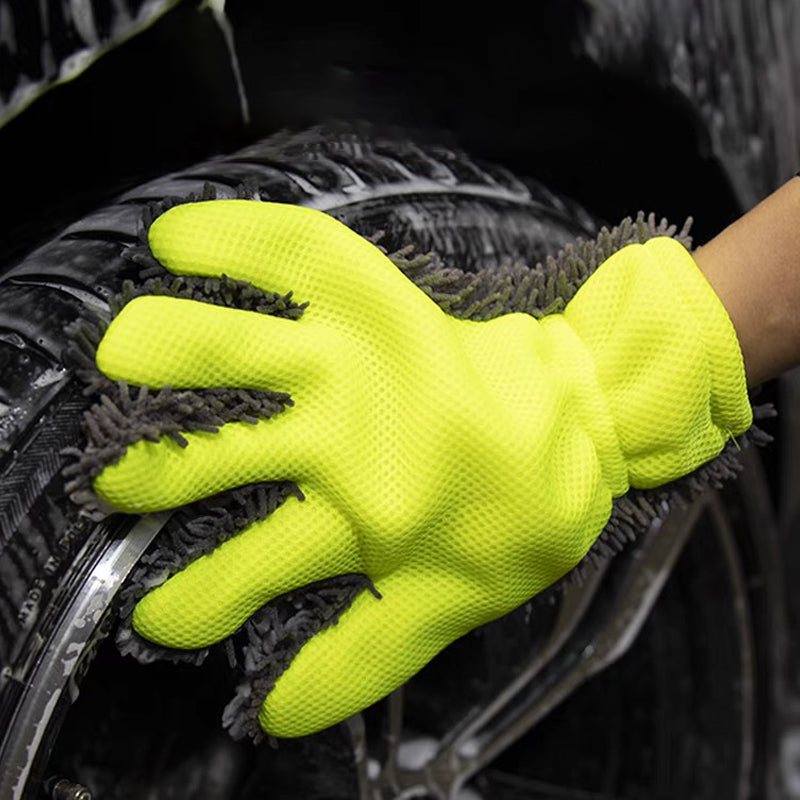 🧽🧤 Verdickter Waschhandschuh mit 5 Fingern – 3D-Wabennetz, ideal für Autowäsche & Haushalt