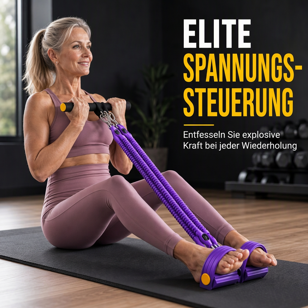 💪 Core-Trainer mit Pedalen – Widerstandsband für Bauch, Rücken und Oberkörper, Krafttraining ohne Geräte für Zuhause
