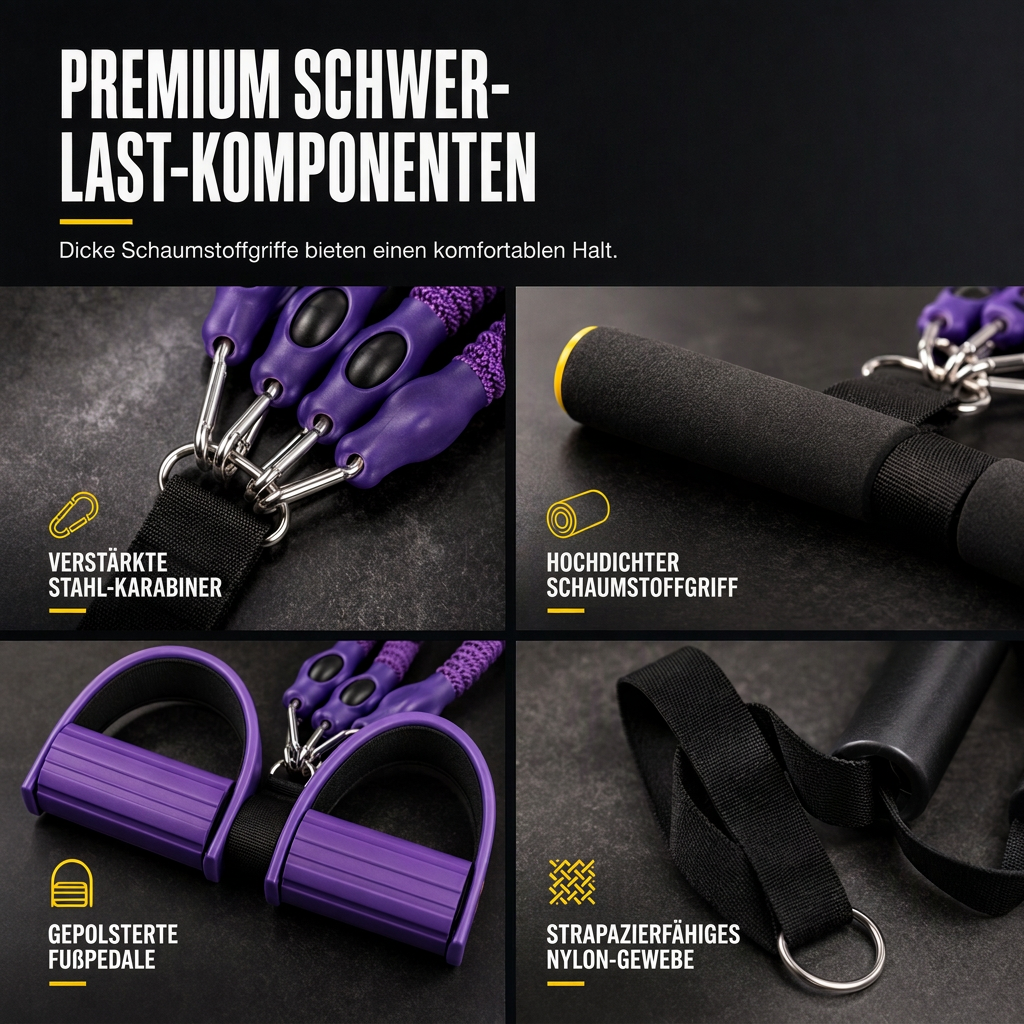 💪 Core-Trainer mit Pedalen – Widerstandsband für Bauch, Rücken und Oberkörper, Krafttraining ohne Geräte für Zuhause