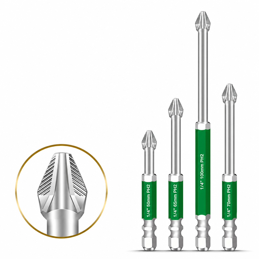 📢📢50% RABATT !!⏰Magnetisches schlagfestes Kreuzschlitz-Bit-Set – Rutschfeste S2-Stahl Schrauberbits