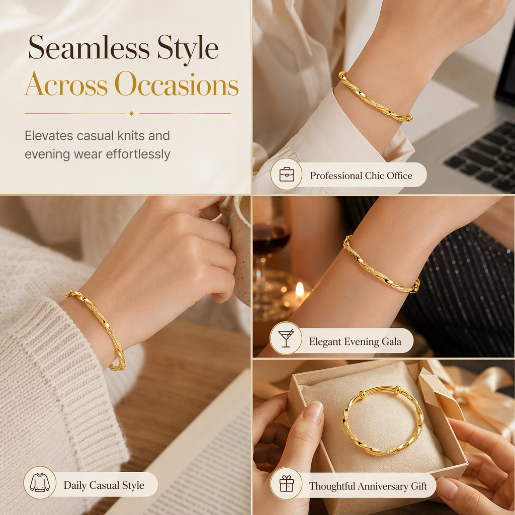 💎 Elegante Möbius-Armband in Solidity-Design – modischer Schmuck als Geburtstagsgeschenk für Frauen