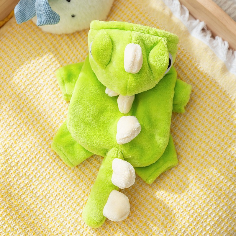 Warme Dino-Overall für Hunde & Katzen – Plüsch, weich, mit Kapuze 🦖