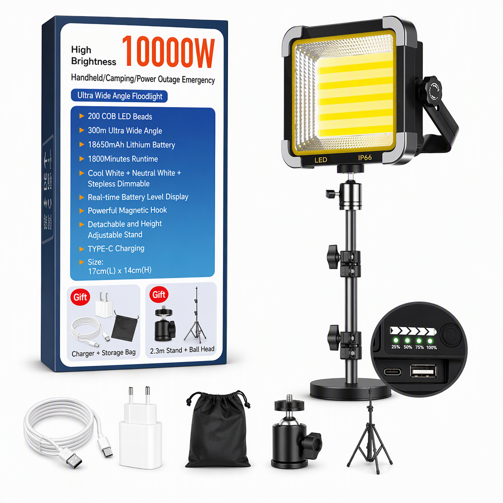 🏕️ Wiederaufladbare LED-Campingleuchte mit Solarpanel – 3 Helligkeitsstufen, wetterfest, für Zelten, Garten, Werkstatt und Stromausfall