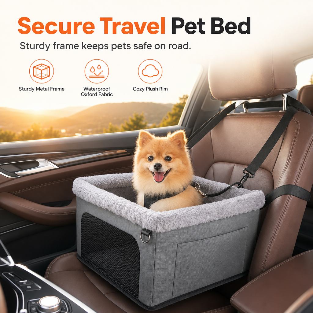 🐶 Tragbarer Autositz & Reisebett für Hunde – kratzfestes & schmutzabweisendes Gewebe, ideal für unterwegs