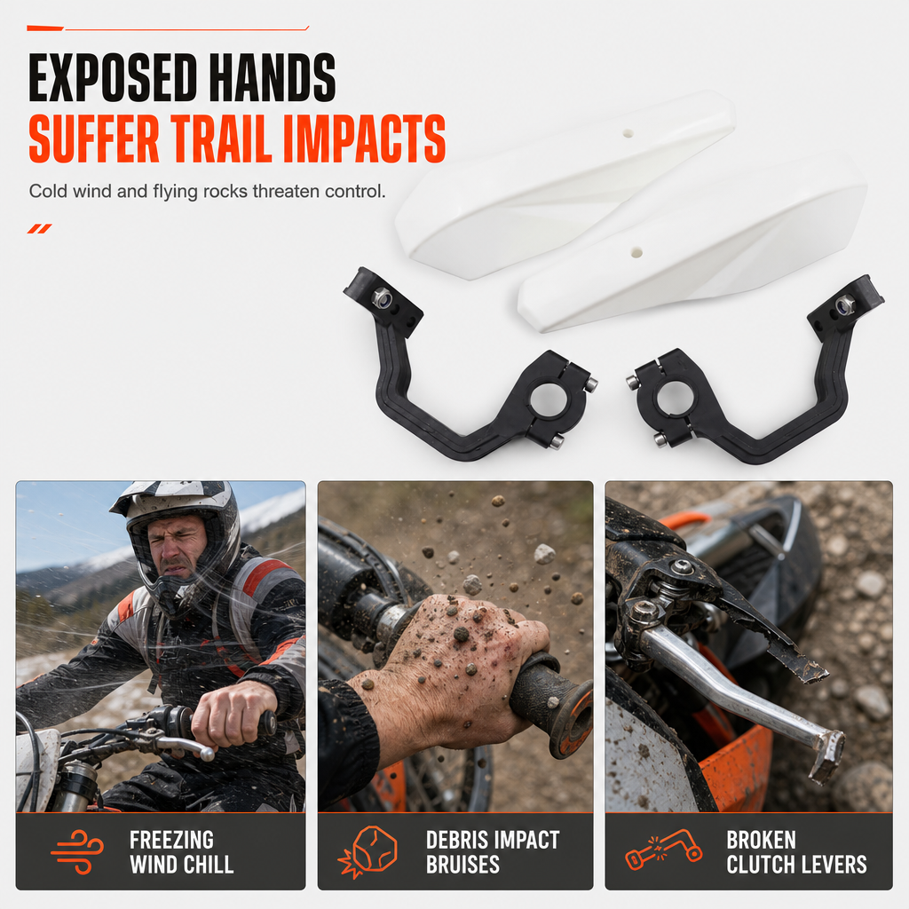 🏍️ Universelle Handprotektoren für ATV, Quad & Offroad – stoßfester Kunststoff-Schutz für Lenker & Hände