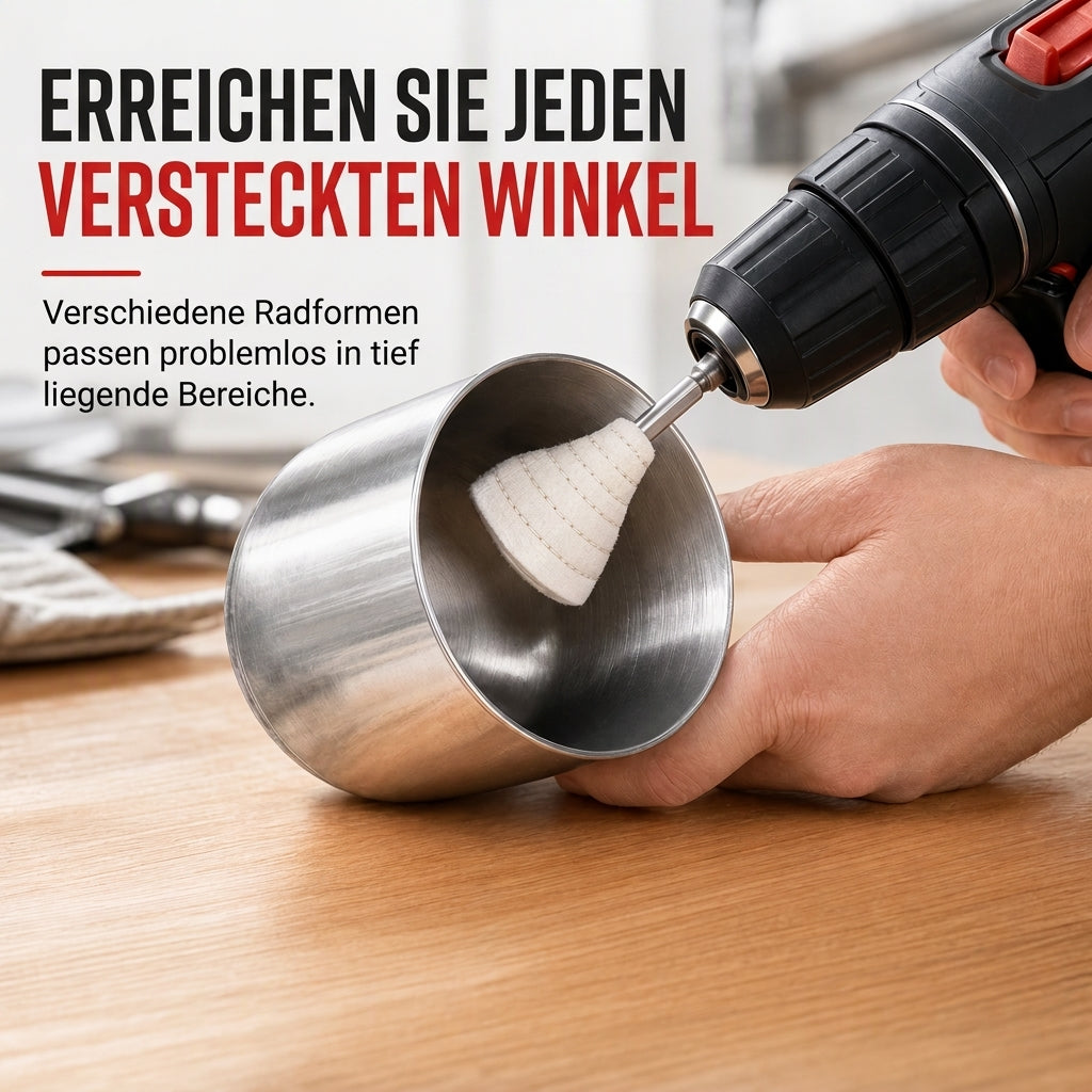 📢📢50% RABATT !!⏰Weißes Baumwollflanell-Polierrad für spiegelnde Politur von Schmuck