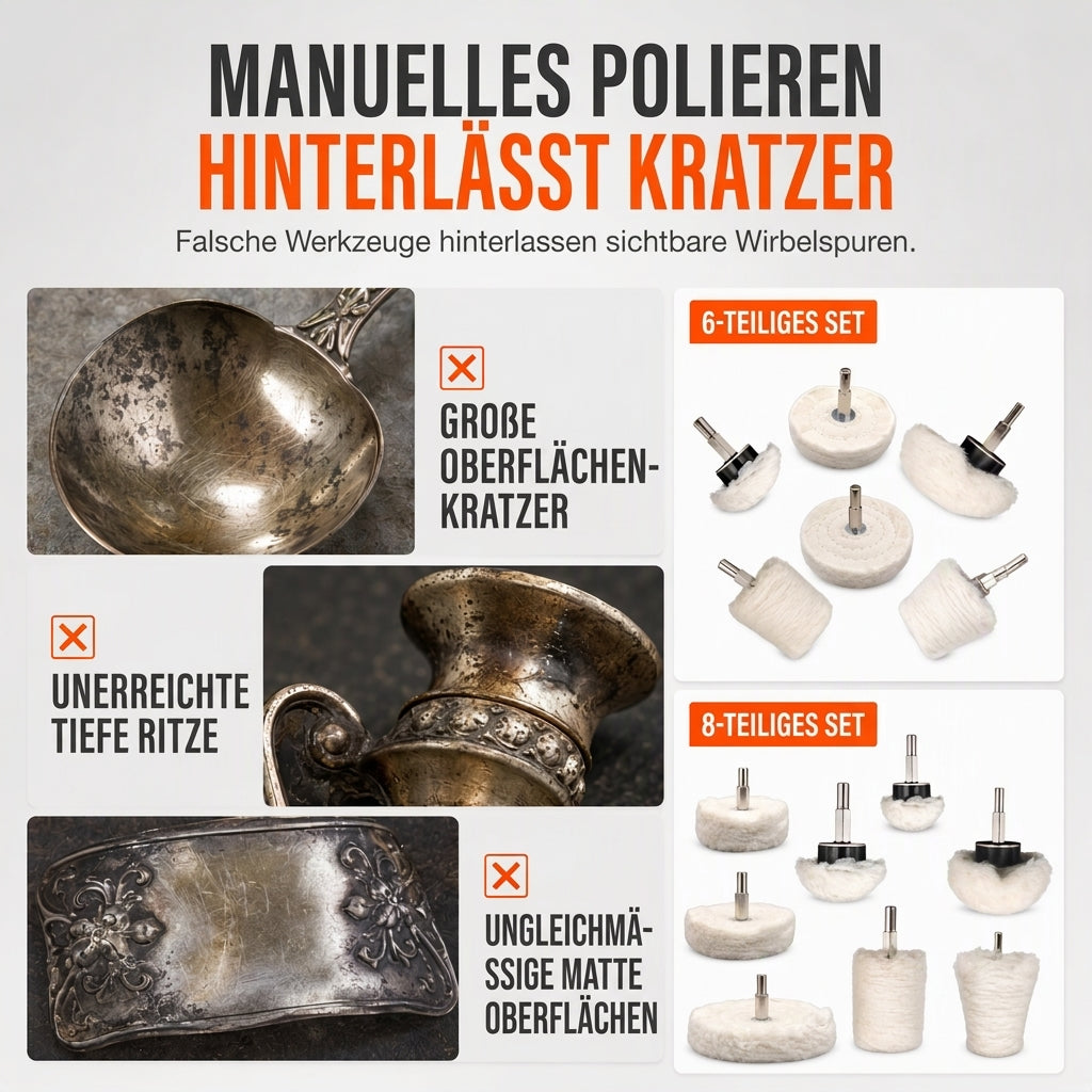 📢📢50% RABATT !!⏰Weißes Baumwollflanell-Polierrad für spiegelnde Politur von Schmuck