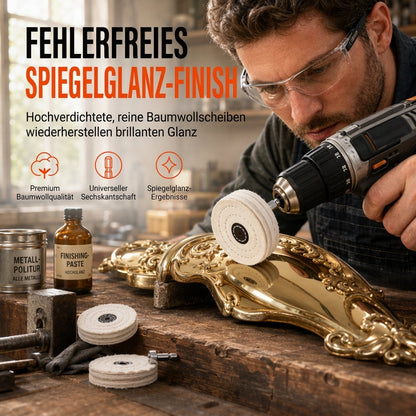 📢📢50% RABATT !!⏰Weißes Baumwollflanell-Polierrad für spiegelnde Politur von Schmuck